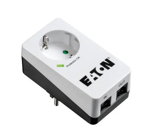 Eaton PB1TD ochrona przeciwprzepięciowa Czarny, Biały 1 x gniazdo sieciowe 220 - 250 V