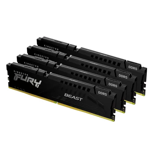 Kingston Technology FURY Beast 128GB 5200MT/s DDR5 CL40 DIMM (Zestawy 4 modułów) Czarny XMP