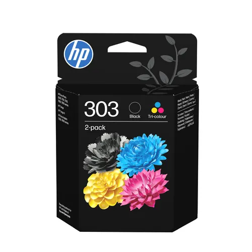 HP Zestaw 2 oryginalnych tuszów 303: czarny i trójkolorowy (3YM92AE)