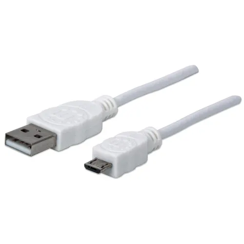 Manhattan 324069 kabel USB USB 2.0 1,8 m USB A Micro-USB B 0,48 Gbit/s Biały