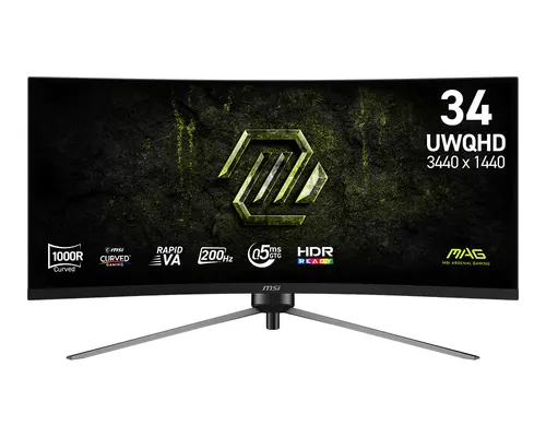 MSI MAG 345CQRF E20 monitor komputerowy 86,4 cm (34") 3440 x 1440 px UltraWide Dual Quad HD Czarny