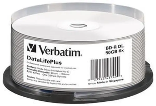 Verbatim DataLifePlus BD-R 50 GB 25 szt., do nadruku atramentowego