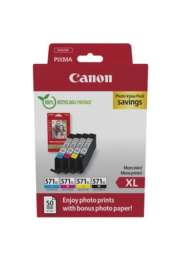 Canon 0332C006 nabój z tuszem 4 szt. Oryginalny Wysoka (XL) wydajność Czarny, Cyjan, Purpurowy, Żółty