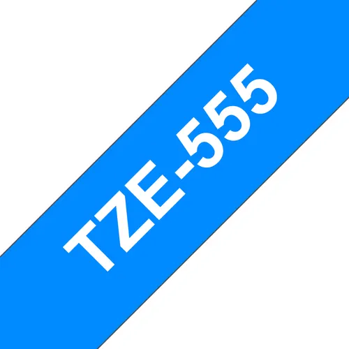 Brother TZE-555 taśmy do etykietowania Biały na niebieskim