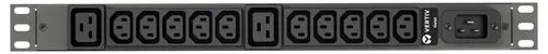 Vertiv Geist rPDU, basic, 1U, input C20 230V 16A, outputs (10)C13, (2)C19 rozdzielacz zasilania PDU 12 x gniazdo sieciowe Czarny