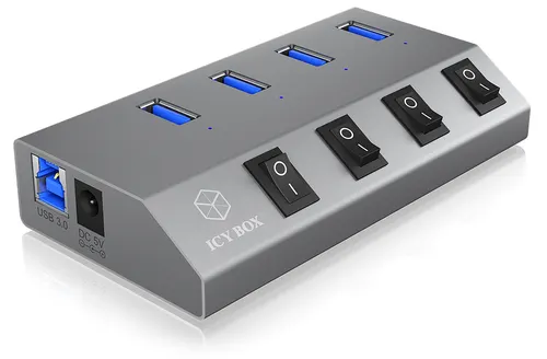 ICY BOX IB-HUB1405 USB 3.2 Gen 1 (3.1 Gen 1) Type-B 5000 Mbit/s Antracyt