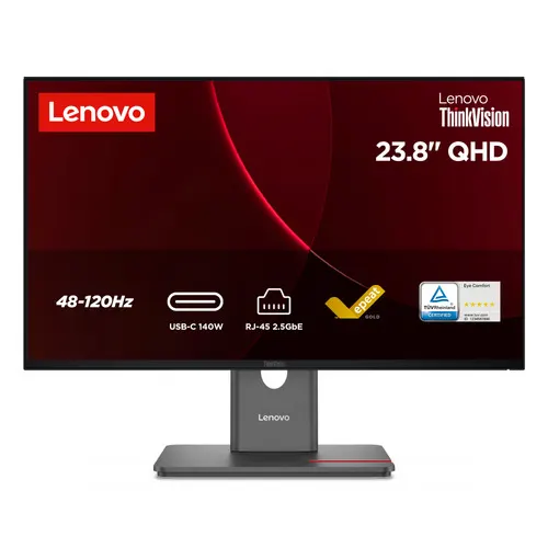 Lenovo ThinkVision P24QD-40 monitor komputerowy 60,5 cm (23.8") 2560 x 1440 px Quad HD LCD Czarny