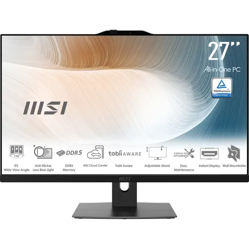 MSI Modern AM272P 1M-855EU Intel Core 5 120U 68,6 cm (27") 1920 x 1080 px All-in-One PC 16 GB DDR5-SDRAM 512 GB SSD Windows 11 Pro Wi-Fi 6E (802.11ax) Czarny