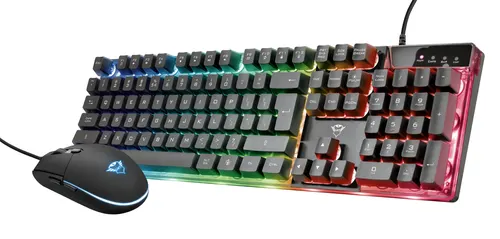 Trust GXT 838 Azor klawiatura Dołączona myszka Gaming USB Czarny