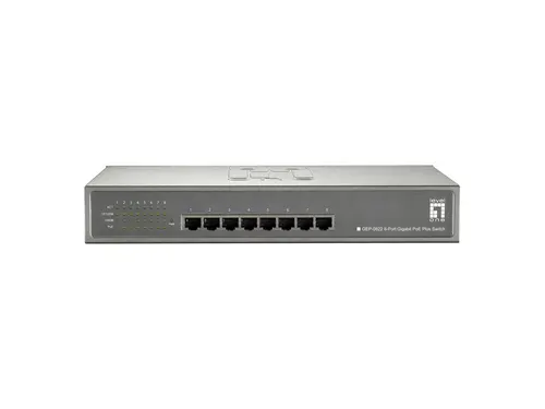 LevelOne GEP-0822 przełącznik sieciowy Gigabit Ethernet (10/100/1000) Obsługa PoE Szary