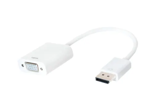 LogiLink CV0059B adapter kablowy 0,15 m VGA (D-Sub) DisplayPort Biały