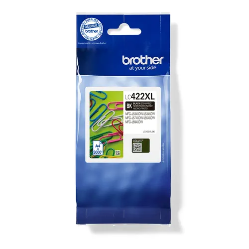 Brother LC422XLBK nabój z tuszem 1 szt. Oryginalny Wysoka (XL) wydajność Czarny