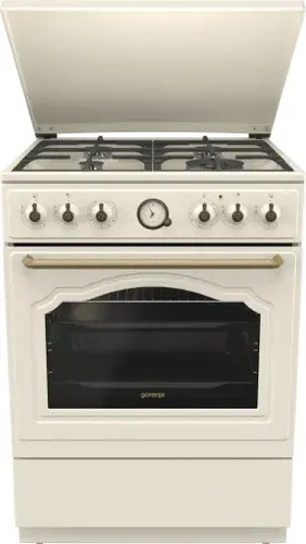 Gorenje Classico GKS6C71CLI pierkarnik Kuchenka wolnostojąca Prąd elektryczny Gaz Kremowy