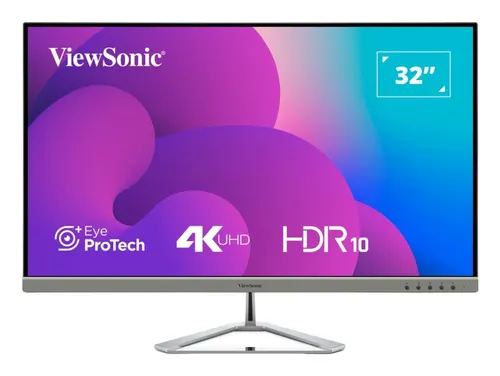 Viewsonic VX3276-4K-MHD-2 monitor komputerowy 81,3 cm (32") 3840 x 2160 px 4K Ultra HD LCD Czarny, Srebrny