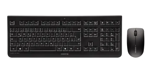 CHERRY DW 3000 klawiatura Dołączona myszka Uniwersalne RF Wireless AZERTY Belgijski Czarny