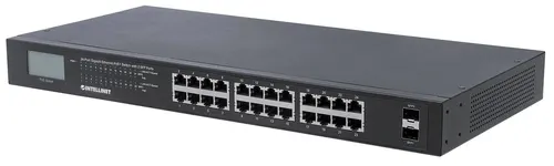 Intellinet 561242 przełącznik sieciowy Nie zarządzany Gigabit Ethernet (10/100/1000) Obsługa PoE 1U Czarny