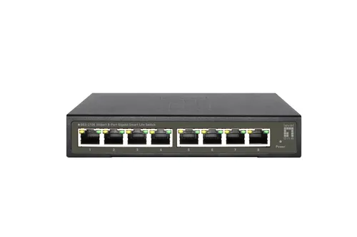 LevelOne GES-2108 przełącznik sieciowy Zarządzany L2 Gigabit Ethernet (10/100/1000) Czarny
