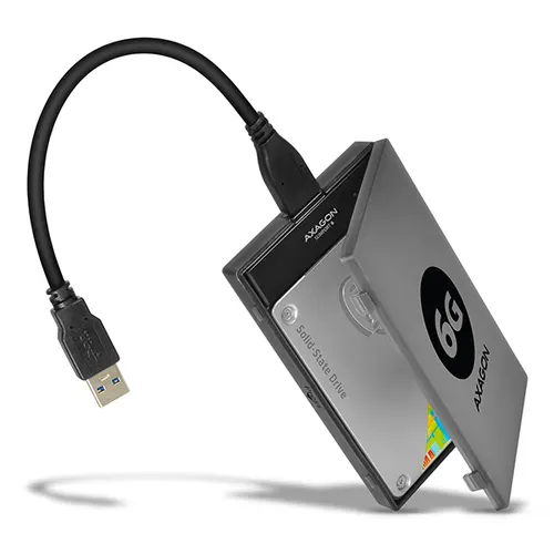 Axagon ADSA-1S6 obudowa do dysków twardych Obudowa HDD/SSD Czarny 2.5"