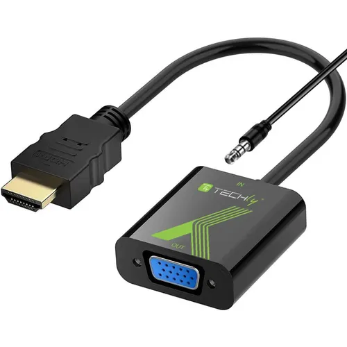 Techly HDMI - VGA+3.5mm M/F 0,15 m Czarny