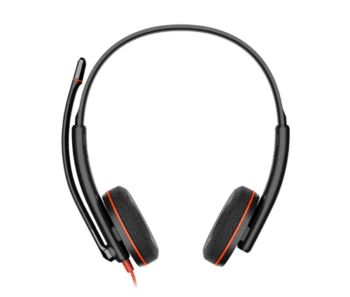 HP Poly Stereofoniczny zestaw słuchawkowy USB-C Poly Blackwire 3220 czarny + przejściówka USB-C/A (opakowanie zbiorcze)