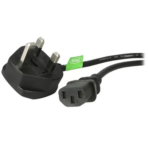 StarTech.com PXT101UK kabel zasilające Czarny 1,8 m BS 1363 C13 panel