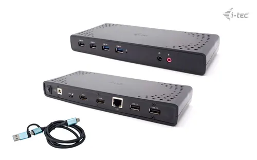 i-tec CADUALHDMIDOCKPDIT stacja dokująca Przewodowa USB 3.2 Gen 1 (3.1 Gen 1) Type-C Czarny