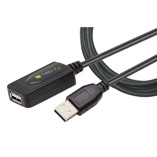 Techly IUSB-REP220TY3 kabel USB USB 2.0 20 m USB A 0,48 Gbit/s Czarny