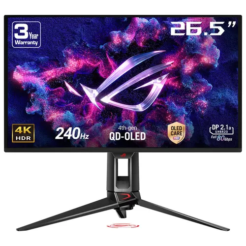 ASUS ROG Swift OLED PG27UCDM monitor komputerowy 67,3 cm (26.5") 3840 x 2160 px 4K Ultra HD QD-OLED Czarny