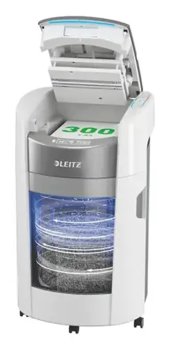 Leitz IQ OptiMax Autofeed Office 300 P5 niszczarka Rozdrabnianie mikro-cięte 55 dB 22,5 cm Biały
