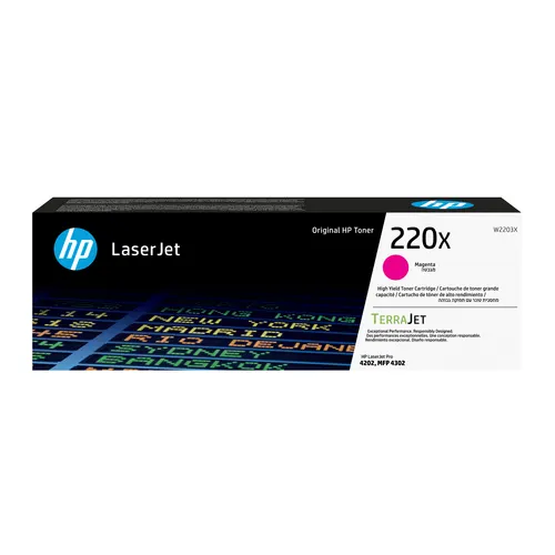 HP Oryginalnym wkładem z purpurowym tonerem 220X LaserJet