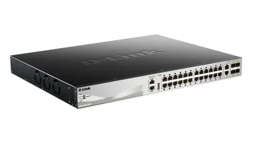 D-Link DGS-3130-30PS Zarządzany L3 Gigabit Ethernet (10/100/1000) Obsługa PoE Czarny, Szary