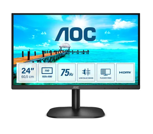 AOC B2 24B2XHM2 monitor komputerowy 60,5 cm (23.8") 1920 x 1080 px Full HD LCD Czarny