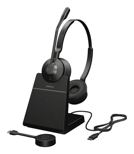 Jabra Engage 55 SE Zestaw słuchawkowy Bezprzewodowy Opaska na głowę Biuro/centrum telefoniczne Czarny, Stereo, UC, USB-C, ze stacją ładującą