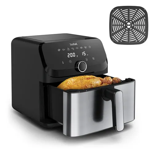 Tefal Easy Fry Mega EY855D10 frytkownica Pojedyńczy 7,5 l Autonomiczny 2020 W Frytkownica na gorące powietrze Czarny, Stal nierdzewna