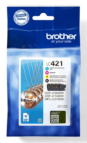 Brother LC-421VAL PagePack 4 szt. Oryginalny Standardowa wydajność Czarny, Cyjan, Purpurowy, Żółty