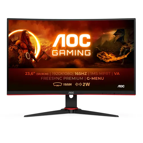 AOC G2 C24G2AE/BK monitor komputerowy 59,9 cm (23.6") 1920 x 1080 px Full HD LED Czarny, Czerwony