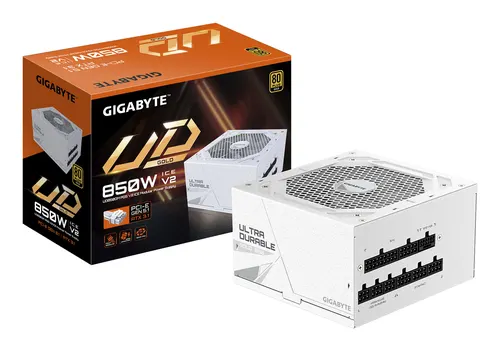 GIGABYTE UD850GM PG5 V2 ICE moduł zasilaczy 850 W 20+4 pin ATX ATX Biały