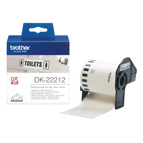 Brother DK-22212 taśmy do etykietowania Czarny na białym