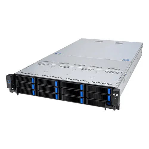 ASUS RS521A-E12-RS12U Socket SP5 Rack (2U) Czarny, Srebrny