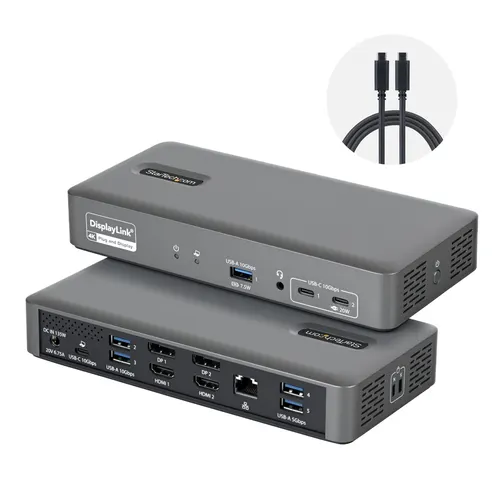 StarTech.com 194UE-USBC-SMARTDOCK stacja dokująca Przewodowa USB 3.2 Gen 2 (3.1 Gen 2) Type-C Szary