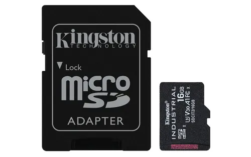 Kingston Technology Karta 16GB microSDHC Industrial C10 A1 pSLC + adapter SD