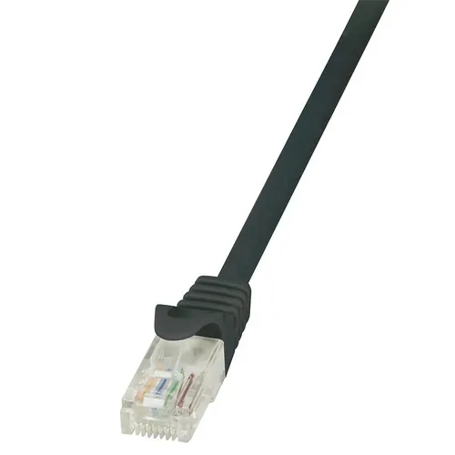 LogiLink 0.5m Cat.6 U/UTP RJ45 kabel sieciowy Czarny 0,5 m Cat6 U/UTP (UTP)