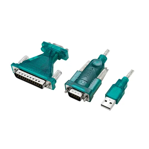 LogiLink UA0042B konwerter szeregowy/repeater/izolator USB 2.0 RS-232 Zielony, Przezroczysty