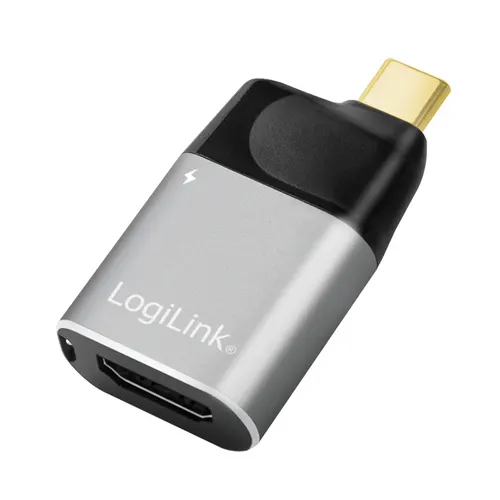 LogiLink CUA0203 przejściówka do kabli USB Type-C HDMI Type A (Standard) Czarny, Szary