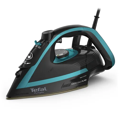 Tefal Puregliss FV8066 Żelazko suche i parowe Durilium AirGlide Autoclean soleplate 3000 W Czarny, Niebieski