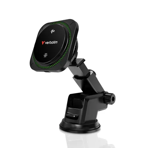 Verbatim Charge 'n' Drive Qi2 RGB Smartfon Czarny USB Bezprzewodowe ładowanie Szybkie ładowanie Automatyczna