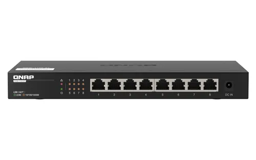 QNAP QSW-1108-8T przełącznik sieciowy Nie zarządzany 2.5G Ethernet (100/1000/2500) Czarny