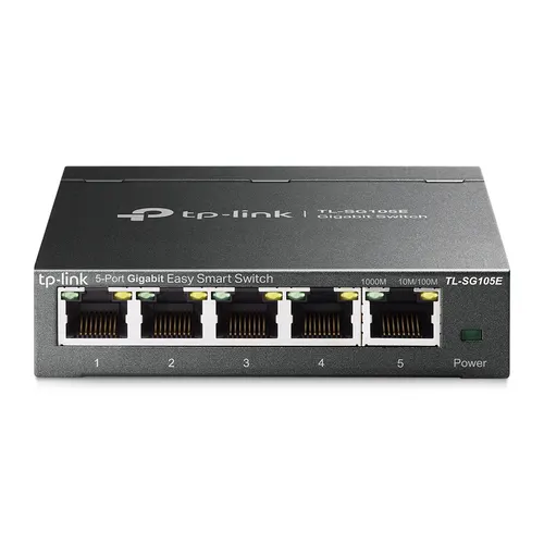 TP-Link TL-SG105E przełącznik sieciowy Zarządzany L2 Gigabit Ethernet (10/100/1000) Czarny