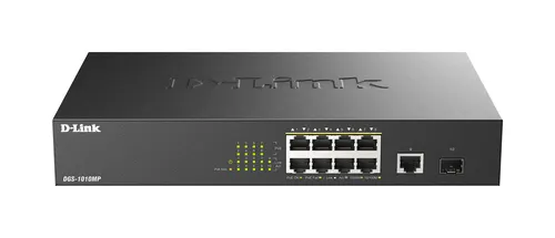 D-Link DGS-1010MP/E przełącznik sieciowy Nie zarządzany L2 Gigabit Ethernet (10/100/1000) Obsługa PoE 1U Czarny
