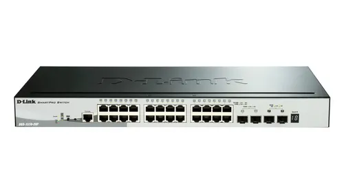 D-Link DGS-1510-28P przełącznik sieciowy Zarządzany L3 Gigabit Ethernet (10/100/1000) Obsługa PoE Czarny (DGS-1510-28P/E)